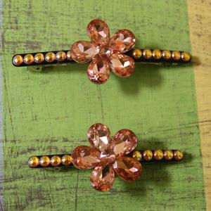 우주 행성 큐빅 5꽃잎 머리핀 자동핀 헤어핀