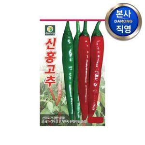 신홍 고추 씨앗 600립 . 매운 청양 씨 종자 야채 채소 과채류 텃밭.