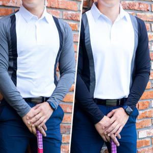 [레디핏]남자 세로라인 골프웨어 상의 스판 골프티 긴팔티셔츠