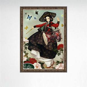 취미퍼즐 500피스 우나영 목단화여인 II 직소퍼즐 액자세트