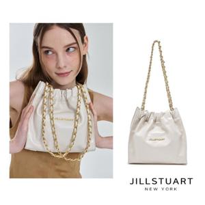 [질스튜어트] 아이보리 소가죽 드로우스트링 체인숄더백 S JABA5E163IV