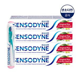 [센소다인] 오리지날 플러스 치약 100g x4개+딥클린 칫솔 1개