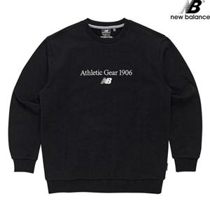 뉴발란스 NBNCC21023-BK 에센셜 레터로고 맨투맨 남녀공용 긴팔티