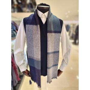 [레노마] 밴브루 울캐시미어 혼방 체크 롱머플러 BOFTM1401GE