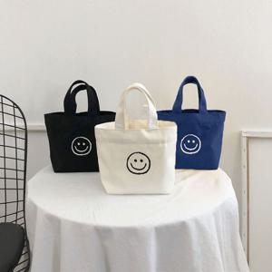 스마일 미니 에코백 토트 백 보조 가방 학생코디