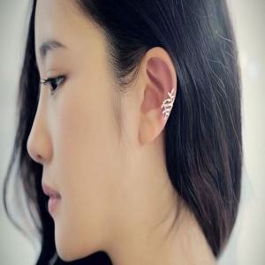 (실버) 리프 롤링 이어 커프 (G)