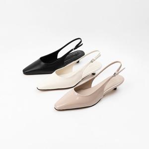 [신난다슈]여성 슬링백힐 3cm 3종 슬링백 샌들 구두 펌프스 사각코 미들힐 밴딩 ST251010