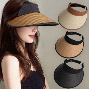 여성 자외선 햇빛 가리개 차단 모자 라탄 썬캡