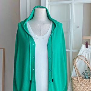 샵앤) 여성 루즈핏 나그랑 베이직 후드 니트 가디건 DGB-WCD-4309-그린