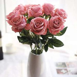 로즈가든 조화 조화부케 장미 벨벳 빈티지핑크 조화꽃
