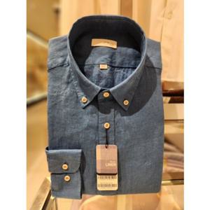 듀퐁셔츠 슬림핏 긴팔 SE5SM21LS330SBU 퓨어린넨 블루 버튼다운 신상품 선물용