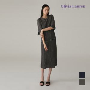 [올리비아로렌] 소매프릴 니트 풀오버_VOCBLXM3341