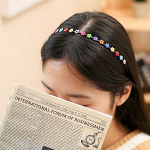 (엔젤슈슈) 큐빅 꽃 얇은 헤어밴드 포인트 머리띠