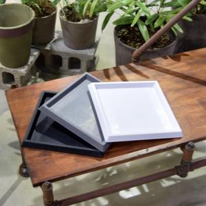 대형 플라스틱화분 유니크 사각 받침대(중.24x24cm)