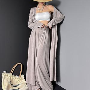 [다잇템]여자 소프트핏 피서룩 주머니 양트임 롱가디건