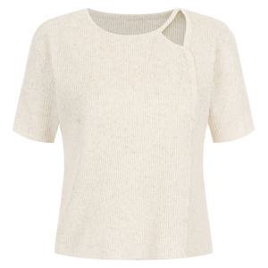 샵앤) 국산 여성 라운드넥 한줄 옆단추 골지 반팔 니트 티셔츠 BOM-WKN-20653-베이지