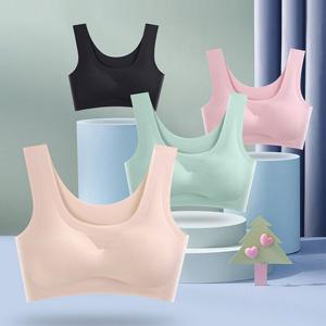 여자 5컬러 U넥 심리스브라 와이드 숄더브라 노와이어