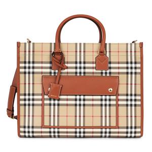 25SS 버버리 미듐 프레야 토트 백 8097568 (VNTG CHK/BRIAR BROWN)
