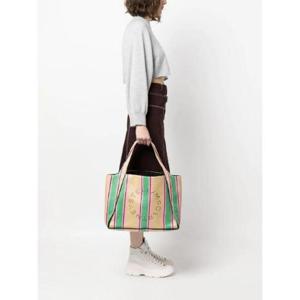 25 FW 스텔라 매카트니 스트라이프 프린트 라피아 토트 백 502793WP0141 TP432124997