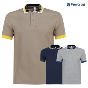 [페라어스]페라어스 남성 여름용 카라니트 배색 골프셔츠 GCTM54