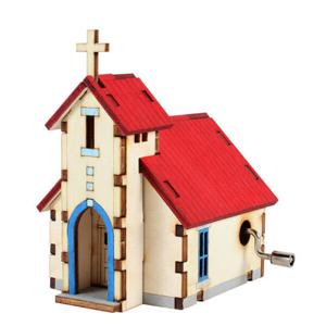 아트박스/퍼즐사랑 오르골 목재 입체퍼즐 - 영공방 교회 C(수동)