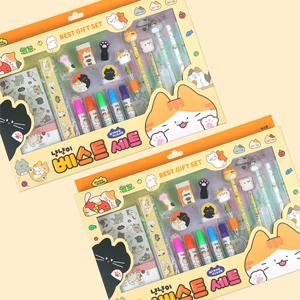 냥냥이 베스트 문구세트 어린이날 초등 학생 학용품 단체 선물 사인펜 볼펜 연필