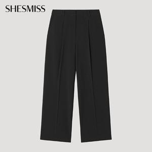 [쉬즈미스] 원 턱 와이드 셋업 팬츠_SWSSLP32030_BK