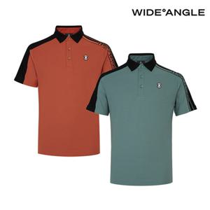 [와이드앵글] WMU25251 CO 스웨터 배색 반팔 폴로 티셔츠