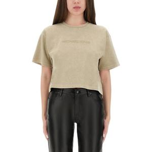 마이클코어스 크롭 엠보스드 로고 티셔츠 MT551T6JQT 232TAUPEH