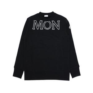 몽클레어 암로고 레터링 맨투맨 블랙 여성 8G00029 809KX 999