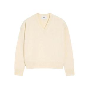 25 FW 아미 파리스 아미 드 쾨흐 V넥 울 스웨터 H25UKS820KN0071 TP439409312