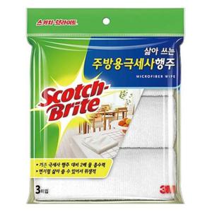 3M 삶아쓰는 주방용 극세사 행주 3입