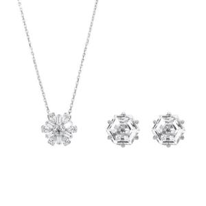 스와로브스키 5691486 Idyllia 눈꽃 플라워 귀걸이 세트 목걸이