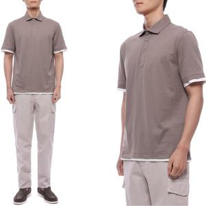 [브루넬로쿠치넬리] 25SS 남성 페이크 레이어드 폴로 반팔티셔츠 (M0B133966 COC13 25S)