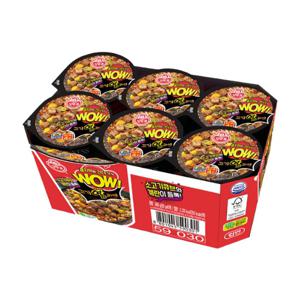 오뚜기 WOW 고기열라면 컵 80g 6입 x 2개