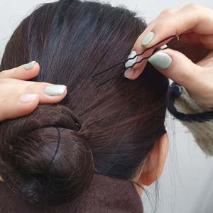 어피 올림머리 고정핀 굵은 유핀 6cm U핀 u자핀 실핀