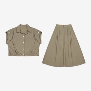 [베스띠벨리]앤틱버튼 셔츠 SET 롱 스커트 BKOAF7512