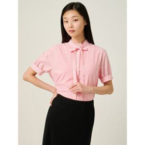 [빈폴레이디스] 스트라이프 러플 타이 블라우스  라이트 핑크 (BF5765C51Y)