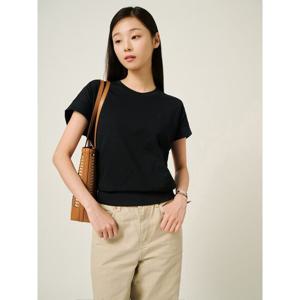 [빈폴레이디스] 캡 슬리브 루즈핏 티셔츠  블랙 (BF5742C065)