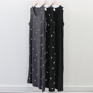 나야홍 / 빅사이즈민소매원피스 0339L507 귀욤팬터나시원피스 M