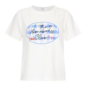 샵앤) 국산 라운드넥 체크 클럽 나염 면 반팔티 MER-WSH-20718-아이보리