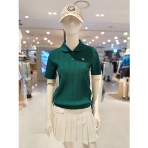 [파리게이츠] 25FW가을 여성 둥근 카라 골지 반팔 니트 (521E3SR102)