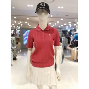 [파리게이츠] 25FW가을 여성 둥근 카라 골지 반팔 니트 (521E3SR102PK)