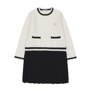 [헤지스키즈]헤지스키즈 니트 플리츠 원피스 (HUW12NA50M-IV)