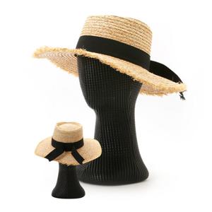 샵앤) 여성 썬캡 블랙띠 뒷리본 지사 중절모 챙모자 DJ-WH-0854-베이지