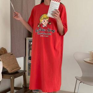 빅사이즈 507 나티심플티셔츠롱원피스 DLIU365