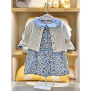 아가방 세이브존02 블루  꽃 가디건 원피스세트 02s534054