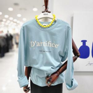 [비지트인뉴욕]라운드넥 레터링긴팔 티셔츠  VB3LT70_US