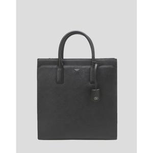 [헤지스]블랙 단색 소가죽 토트백 HJBA5E626BK