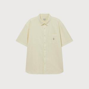 M 커버낫반팔티 CQK CO2502SS31-LM C 로고 피그먼트 옥스포드 하프 셔츠 Lemon